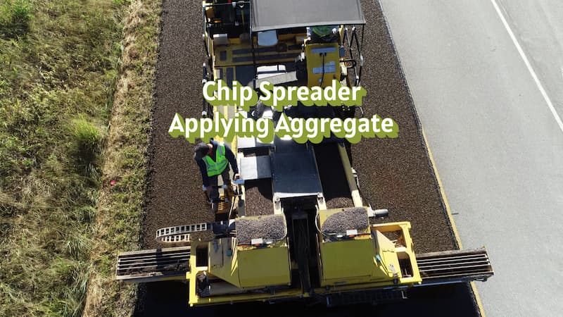 Chip Spreader Applying Aggregate